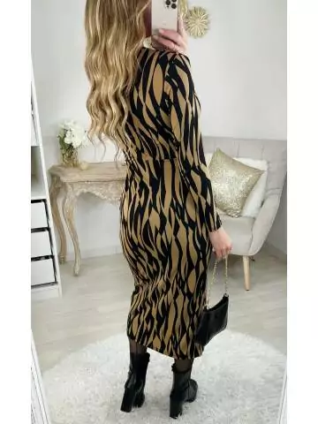 MyLookFeminin,Ma robe cache cœur et fendue " camel black zébra"26 € Vêtements Mode femme fashion