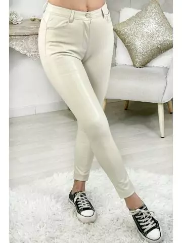 MyLookFeminin,Mon pantalon/ legging cream "style cuir"29 € Vêtements Mode femme fashion