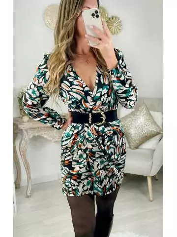 MyLookFeminin,Ma jolie robe portefeuille " green & orange print"29 € Vêtements Mode femme fashion