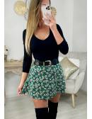 MyLookFeminin,Ma jupe short " Green flowers",prêt à porter mode femme