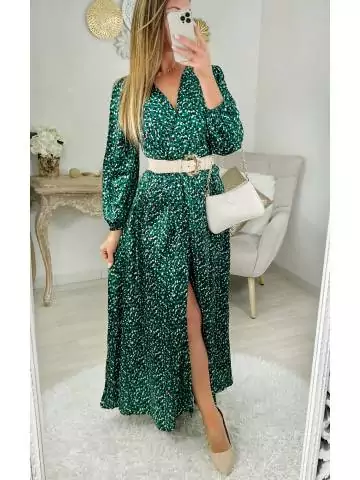 MyLookFeminin,Ma superbe robe longue portefeuille "green print"29 € Vêtements Mode femme fashion