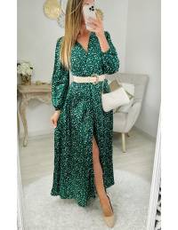 Ma superbe robe longue portefeuille "green print"