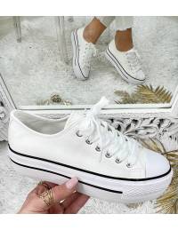 Mes jolies baskets blanches style cuir"Inspi"