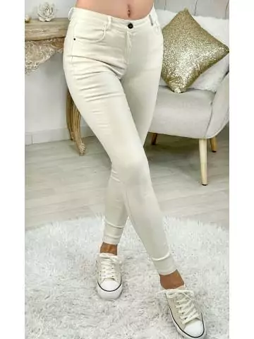 MyLookFeminin,Mon pantalon enduit "pearly cream"29 € Vêtements Mode femme fashion