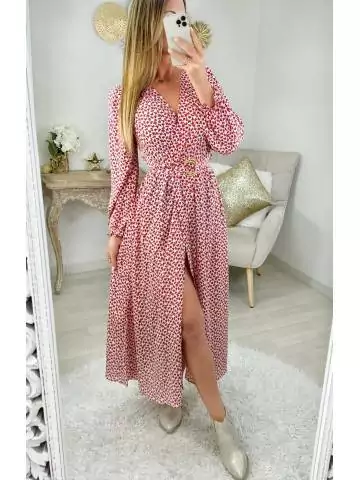MyLookFeminin,Ma robe longue cache cœur & fendue "Red/purple print"31 € Vêtements Mode femme fashion