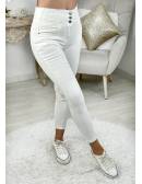 My Look Féminin Mon Jeans blanc taille haute "three buttons",prêt à porter pour femme