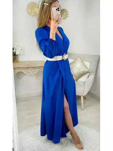 MyLookFeminin,Ma robe longue cache cœur bleu roi portefeuille27 € Vêtements Mode femme fashion