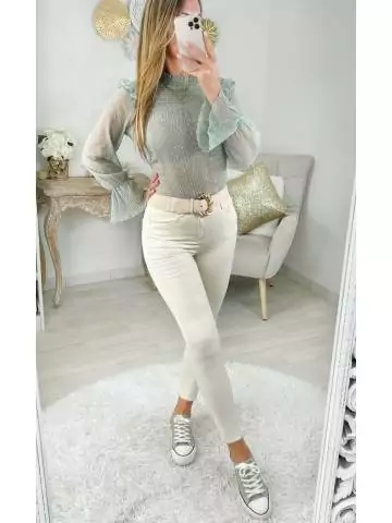 MyLookFeminin,Ma blouse vert amande "volants & plumetis"19 € Vêtements Mode femme fashion