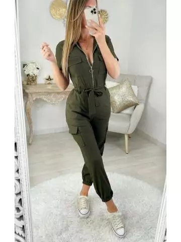 MyLookFeminin,Ma combi pantalon kaki "style cargo"29 € Vêtements Mode femme fashion