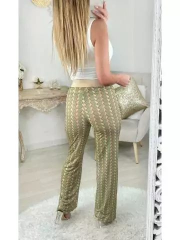 MyLookFeminin,Mon pantalon fluide et léger "Green print"22 € Vêtements Mode femme fashion