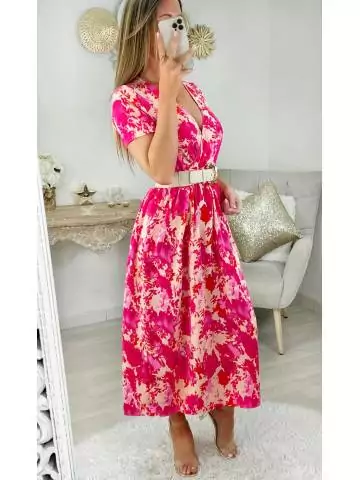 MyLookFeminin,Ma robe longue cache cœur " Fuchsia& red flowers"29 € Vêtements Mode femme fashion