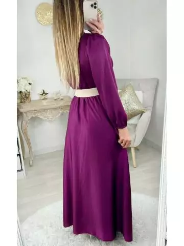 MyLookFeminin,Ma robe longue cache cœur purple portefeuille "satinée"27 € Vêtements Mode femme fashion