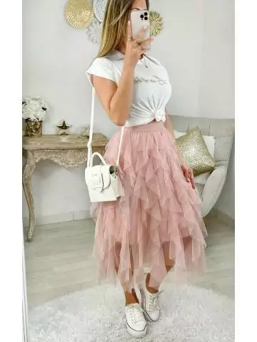 Ma jupe style jupon rose " tulle & froufrous"