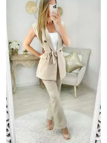 MyLookFeminin,Mon ensemble beige "pantalon et blazer"36 € Vêtements Mode femme fashion