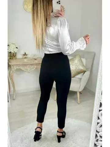 My beautiful black and white trousers "bi-material" combi