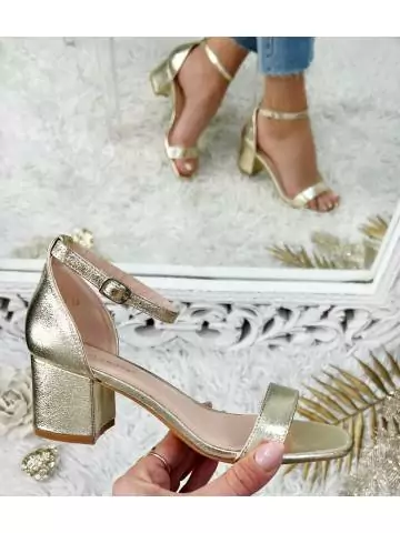 My pretty sandals with heels "gold style leather"