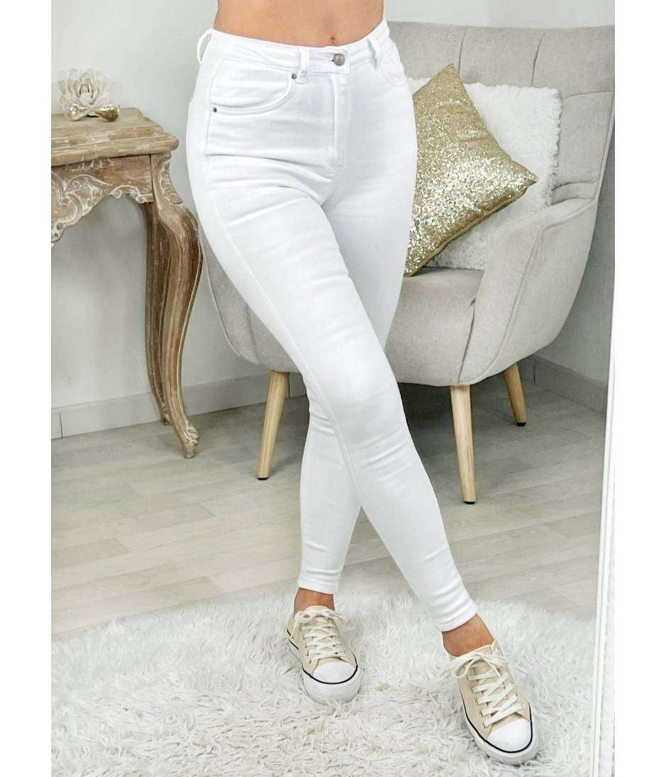 My Look Féminin Mon jeans slim blanc " so basic",prêt à porter pour femme