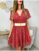 My Look Féminin Ma robe col cache cœur "Red cachemire",prêt à porter pour femme