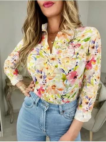 My Look Féminin Mon chemisier boutonné "pastel flowers",prêt à porter pour femme