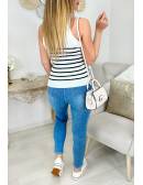 My Look Féminin Mon jeans bleu médium mum " strass pocket",prêt à porter pour femme