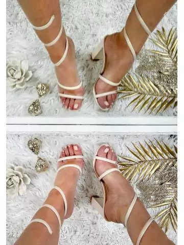 MyLookFeminin,Mes jolies sandales à talons " beige & lacet",prêt à porter mode femme