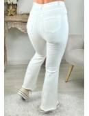 My Look Féminin Mon jeans taille haute blanc " flare & used",prêt à porter pour femme