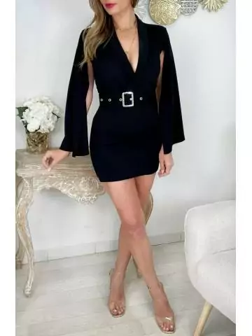 MyLookFeminin,Ma combi short noire "effet cape",prêt à porter mode femme