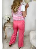 My Look Féminin Mon pantalon satiné & irisé " so pink",prêt à porter pour femme