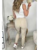 My Look Féminin Mon jeans beige mum " strass pocket",prêt à porter pour femme