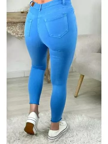 MyLookFeminin,Mon jeans bleu azur "bas used",prêt à porter mode femme