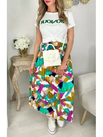 MyLookFeminin,Ma jolie jupe plissée "Colorfull",prêt à porter mode femme