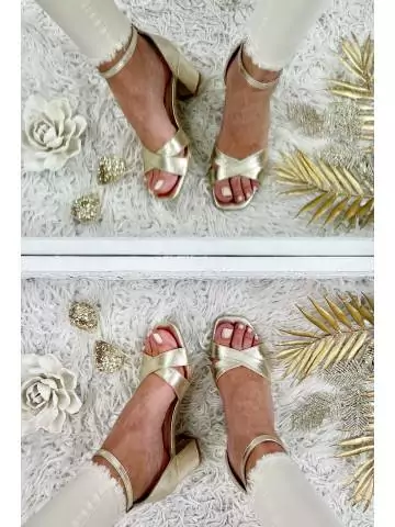 My pretty sandals with heels "Gold & lacées"