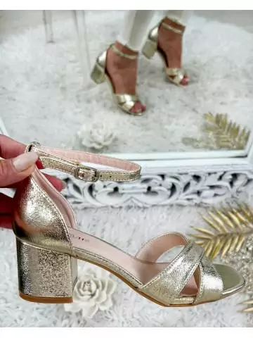 My pretty sandals with heels "Gold & lacées"