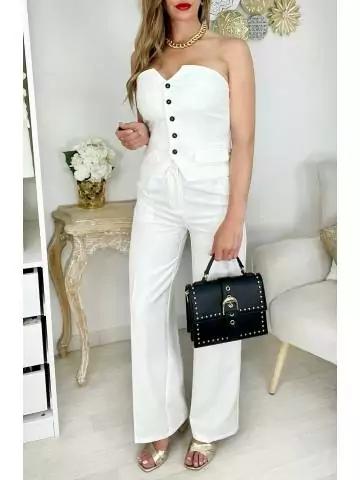 pantalon blanc style tailleur