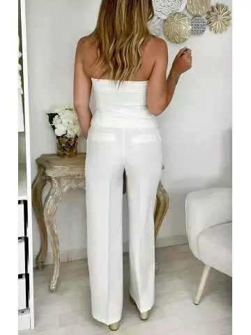 MyLookFeminin,bustier blanc boutonné style tailleur,prêt à porter mode femme