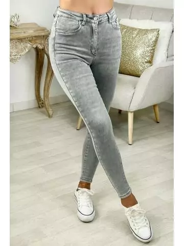 MyLookFeminin,jeans slim basique gris clair,prêt à porter mode femme