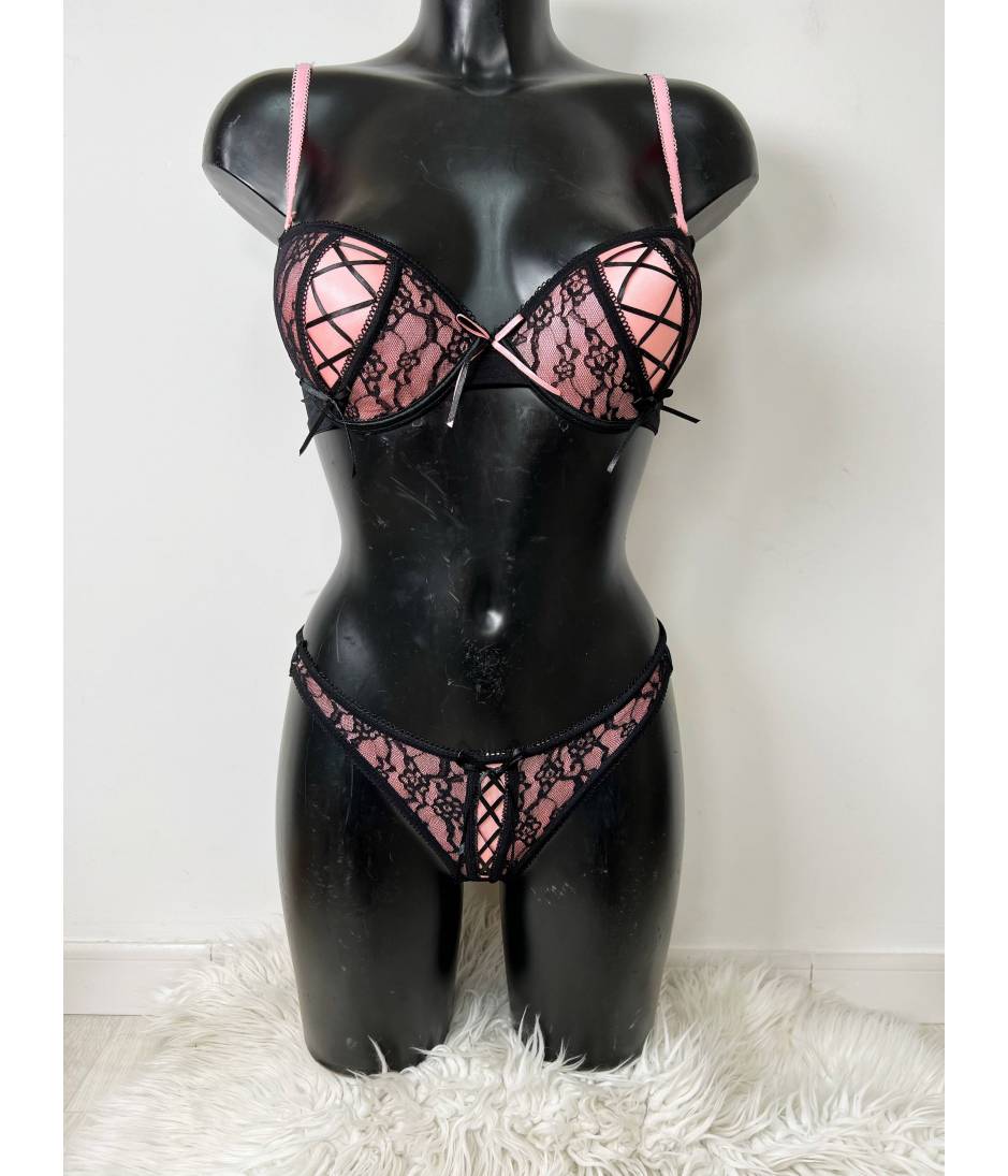 My Look Féminin Soutien-gorge " Pink & Black ",prêt à porter pour femme