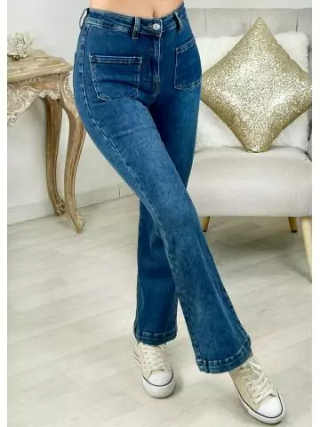 MyLookFeminin,Jeans bleu flare,prêt à porter mode femme