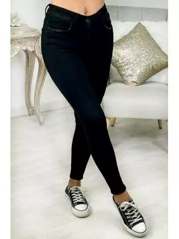MyLookFeminin,jeans slim noir basique,prêt à porter mode femme