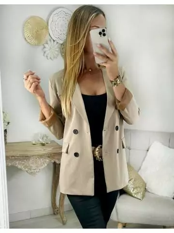 MyLookFeminin,blazer beige/taupe classique,prêt à porter mode femme