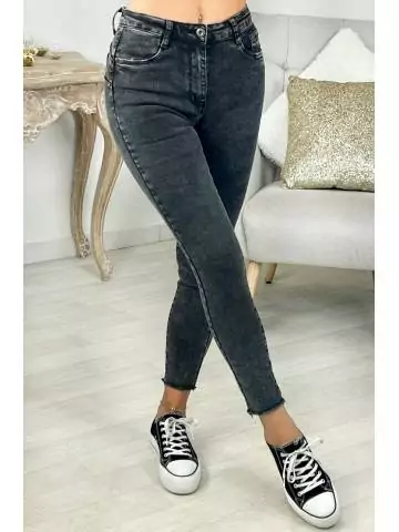 MyLookFeminin,Jeans noir gris basique,prêt à porter mode femme