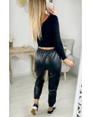 MyLookFeminin,pantalon style cuir noir cargo,prêt à porter mode femme