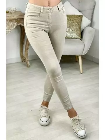 MyLookFeminin,jeans beige slim push-up,prêt à porter mode femme