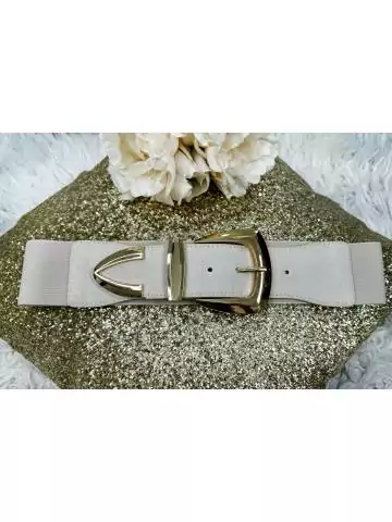 MyLookFeminin,ceinture élastique beige boucle carrée,prêt à porter mode femme