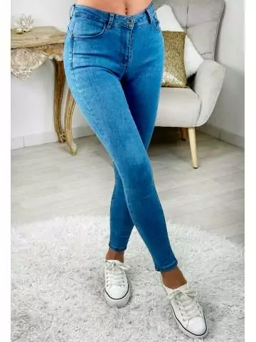 MyLookFeminin,jeans slim push-up bleu médium,prêt à porter mode femme