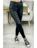 My Look Féminin jeans noir enduit basique,prêt à porter pour femme