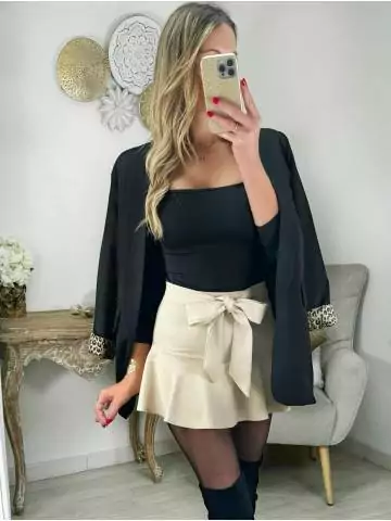 MyLookFeminin,jupe short beige & nouée,prêt à porter mode femme