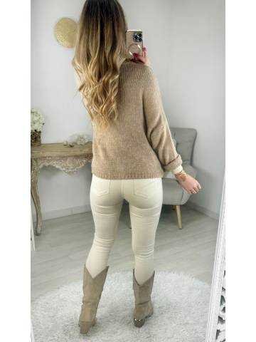 My Look Féminin| gilet en lainage caramel & boutons dorés,prêt à porter pour femme