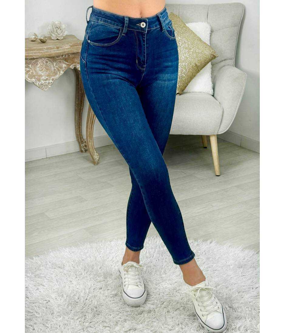 MyLookFeminin,jeans slim push-up bleu brut,prêt à porter mode femme