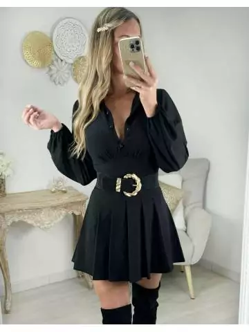 MyLookFeminin,top noir en voilage boutonné,prêt à porter mode femme